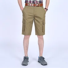 Мужские Мешковатые многокарманные шорты милитари повседневные хлопковые пляжные шорты брюки мужские свободные Бриджи бермуды Рабочая одежда Большие размеры