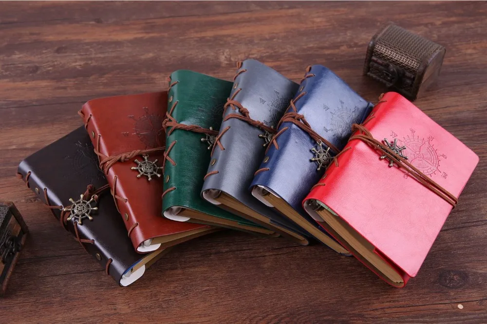 

2pcs Creative Journal Diary Book NoteBook A6 Vintage Pirate Replaceable Traveler Notepad book A5 Leather Cover Blank