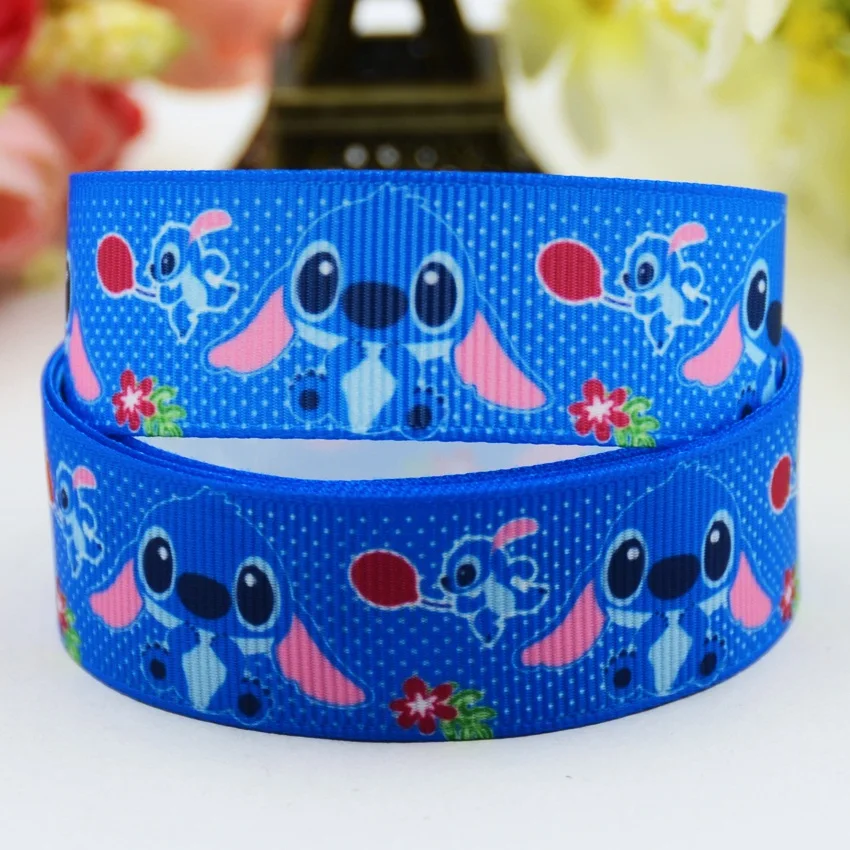 7/8" 22mm Lilo Stitch Cartoon Printed grosgrain ribbon party decoration satin ribbons Hairbow