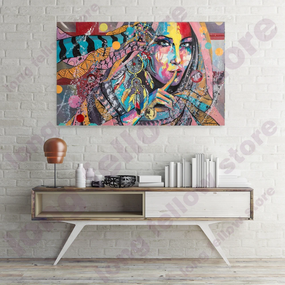 

DIY Number Painting Abstract Native American Indian Girl Paint By Numbers DIY Portrait Artwork Cartoon Wall Art Home Decor Gift