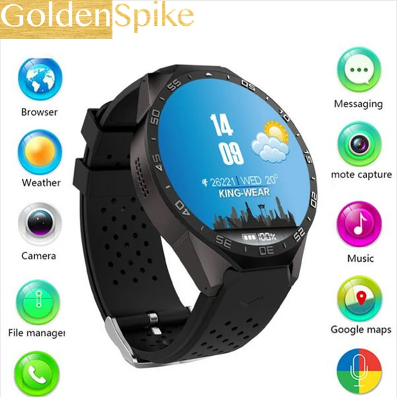 2018 Смарт-часы 3g Kingwear KW88 PK Finow X5 X61.39 'ɺmoled 400*400 вызов 2.0мп камера шагомер пульс |