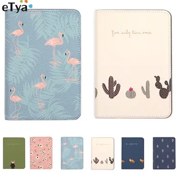 

Fresh Flower Animal Leather Passport Cover Bags Travel Multifunction Women Credit Card Holder Wallet Tickets Case Organizer Bag