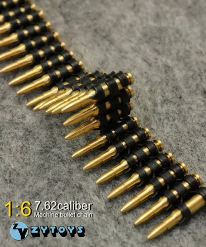 

50pcs/set 7.62 Caliber Metal Machine Bullet Chain 1/6 Scale Figure Toys Accessory for 12" Action Figure Model Toys