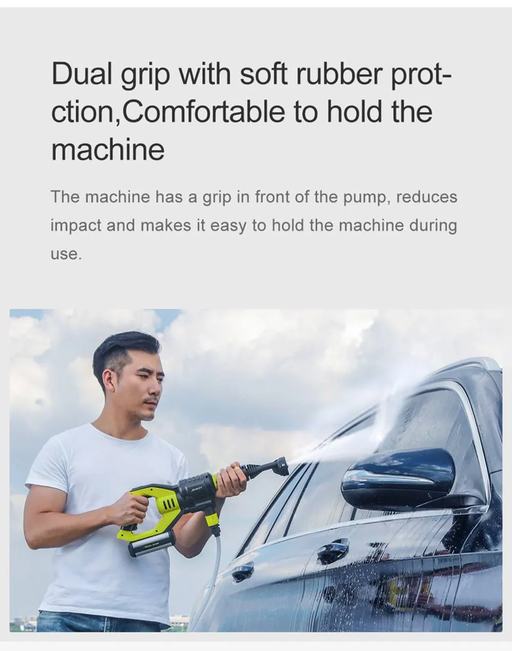 Sale Jimmy JW31 Car Bicycle Flush Gun Washing Gun Powerful Handheld Rechargeable Cleaning Tool Water Power Cleaner Washer 15