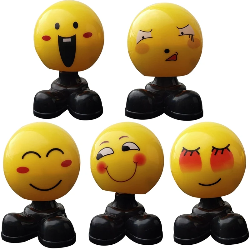 Car Ornaments Creative Emoji Expression Dolls Cute Shaking Head Emoji