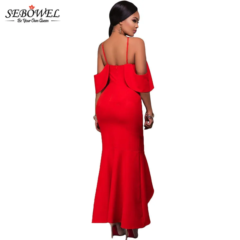 Red-Ruffled-Sleeves-High-low-Hem-Party-Maxi-Dress-LC61456-3-4