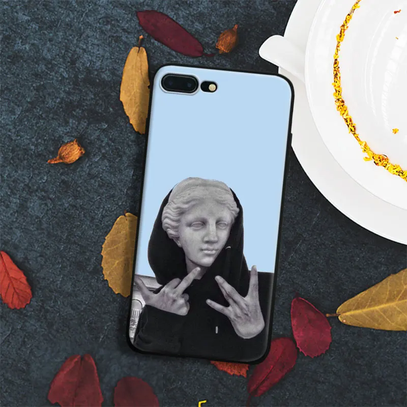 

Spoof personality statue Fun art Tpu Soft Silicone Phone Case Cover Shell For Apple iPhone 5 5s Se 6 6s 7 8 Plus X XR XS MAX