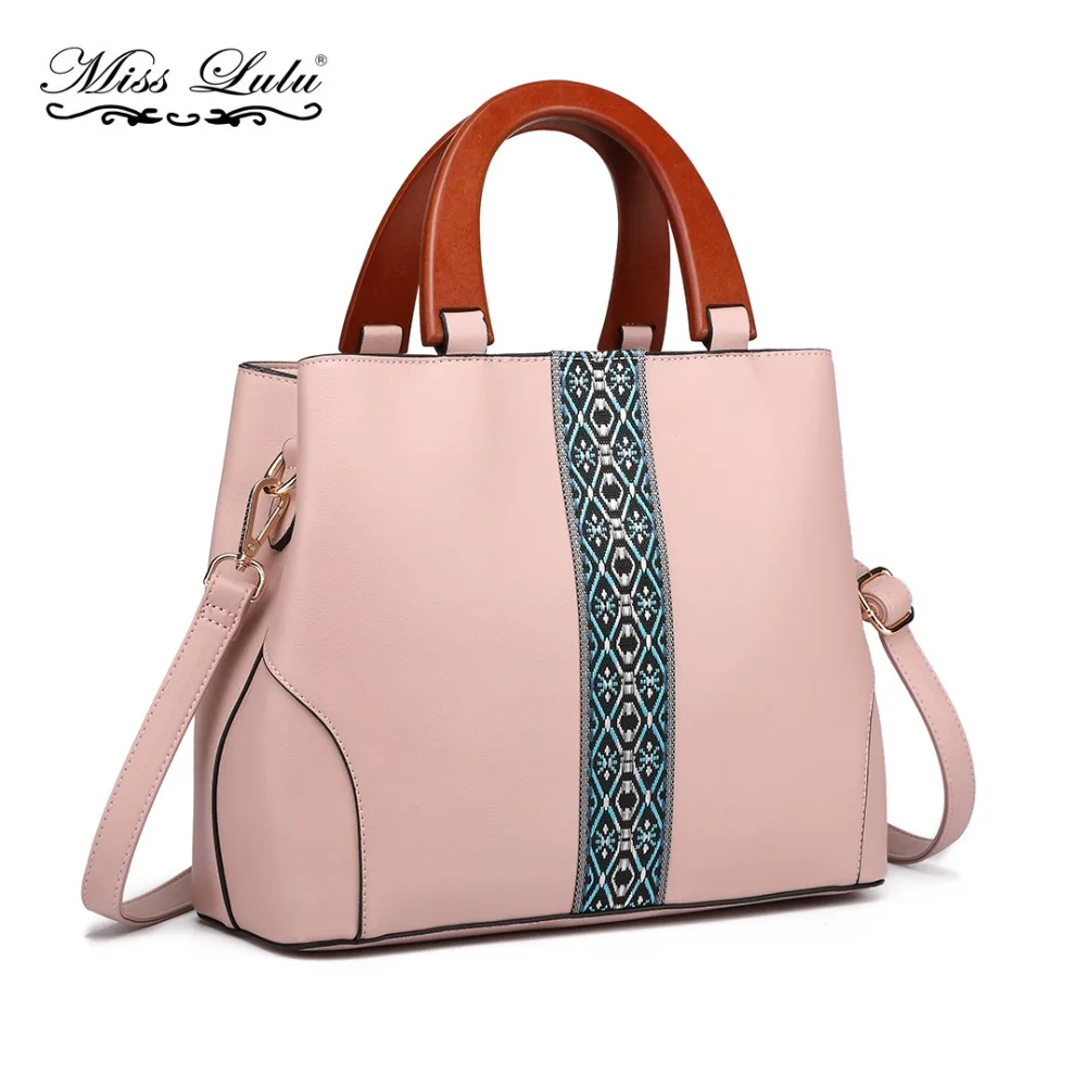 

Miss Lulu Women Handbags Shoulder Bags Ladies Leather Messenger Bag Vintage Ribbon Tote Bag PU Crossbody Bags for Girls LG1843