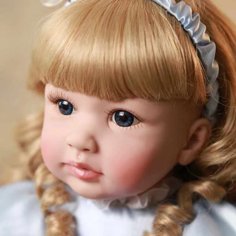 23 дюйма 60 см Bebes Reborn Baby Doll Мягкий Силиконовый мальчик девочка игрушка Reborn Baby Doll подарок для ребенка синий свитер шляпа кукла