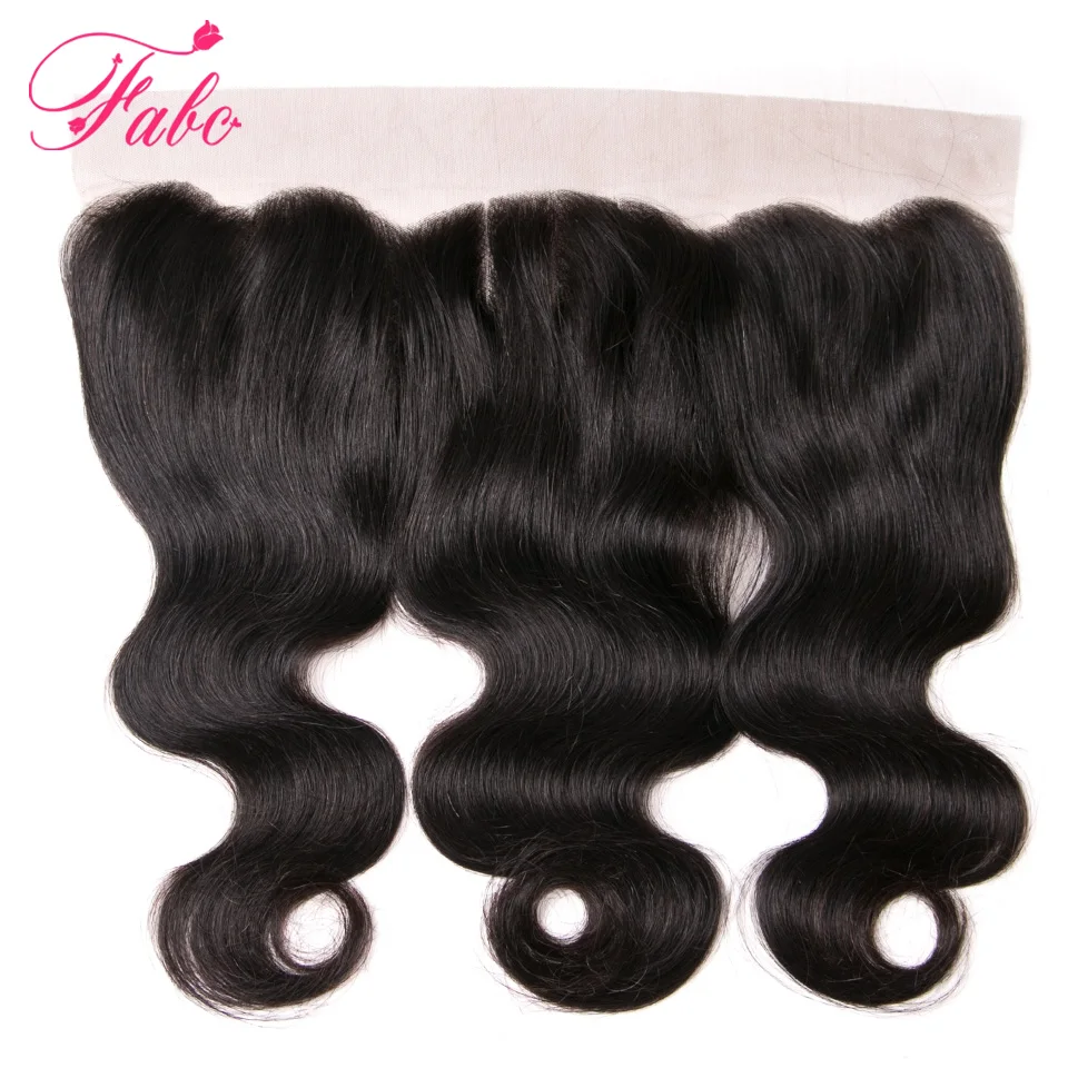 Fabc Hair Brazilian Body Wave Lace Frontal Closure Remy Hair 13x4 Ear to EarThree Part Human Hair Closure Natural Color 10