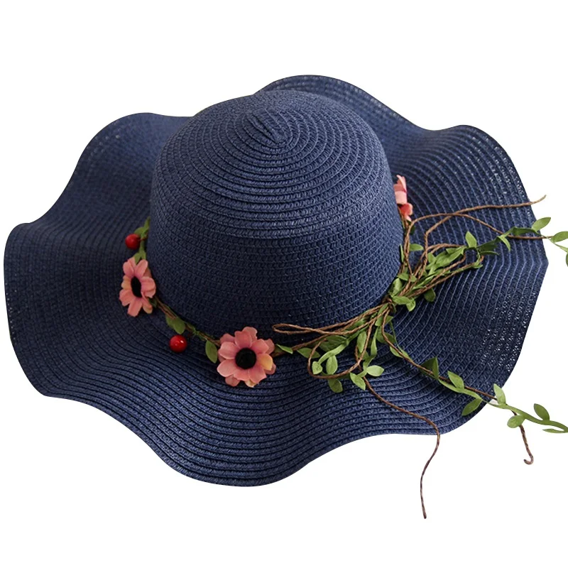 Женские шапки, модные, лаконичные, милые, Sombrero Mujer, Цветочный декор, сплошной цвет дышащий, универсальные, женские шляпы от солнца