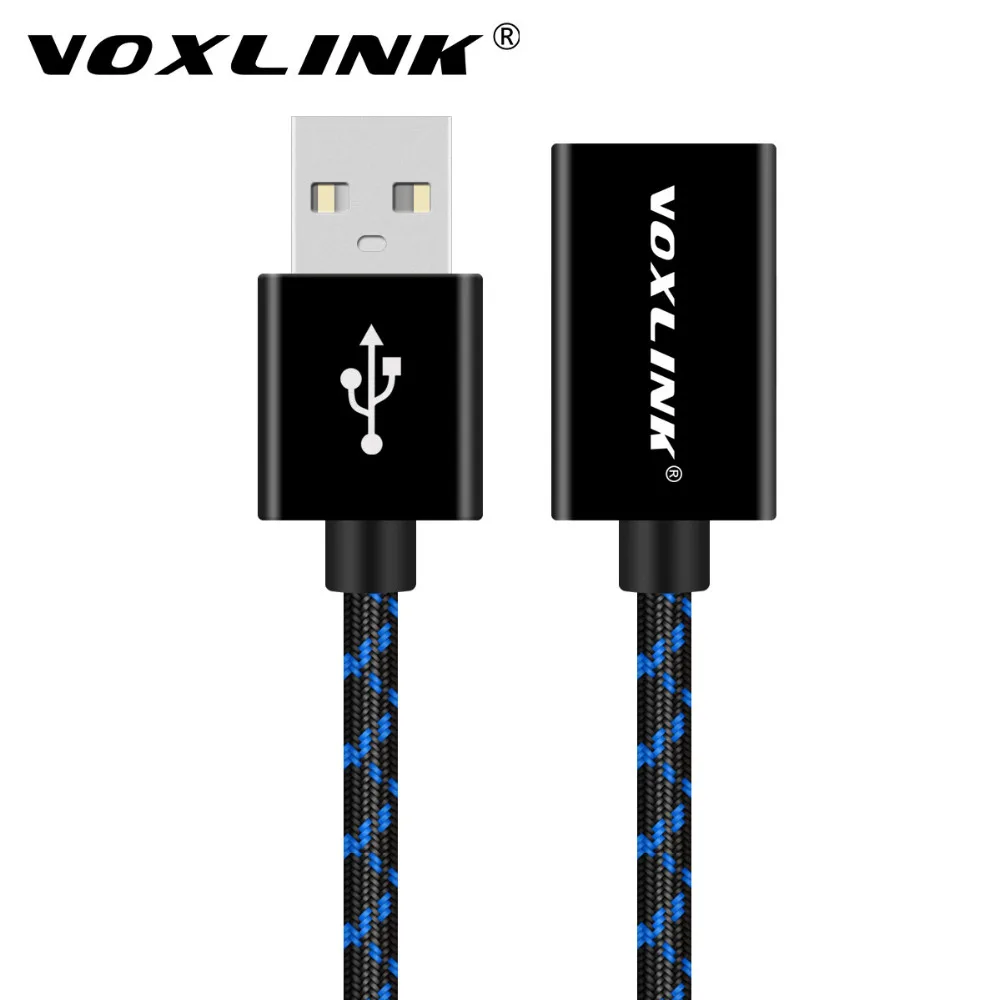 VOXLINK USB Male to Female extension Cable Nylon Braided USB Data Transfer Sync Extender Cable 1M/2M/3M/5MFor For PC Laptop