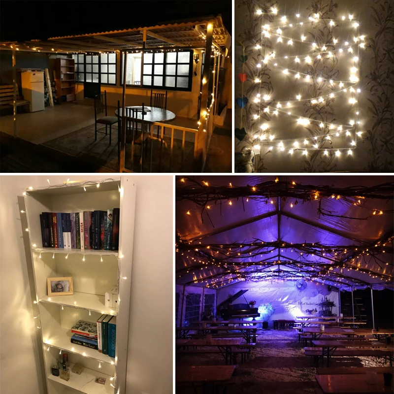 JULELYS 20M 30M 50M 100M LED String Lights Gerlyanda LED Lights Decoration For Wedding Holiday Garden Christmas Garland Outdoor JULELYS 20M 30M 50M 100M LED String Lights Gerlyanda LED Lights Decoration For Wedding Holiday Garden Christmas Garland Outdoor