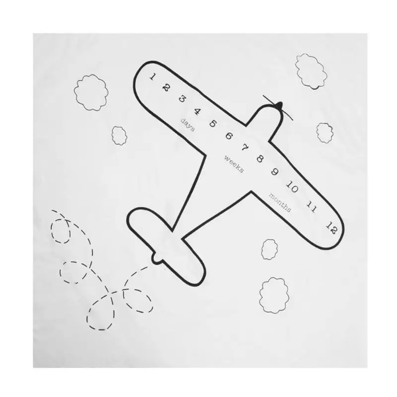 

Kids Blanket Cute Infant Baby Photography Prop Plane Printed Prop Soft Cotton Swaddle Wrap Newborn Baby Bathing Towel