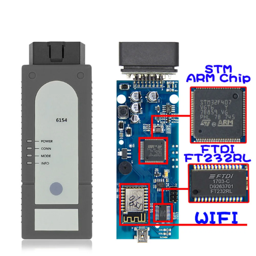 

V4.4.1 6154 Software Accessories Scanner Full Chip Auto Diagnostic Tool Detector WIFI Code Reader OBD2 For Cars Trucks