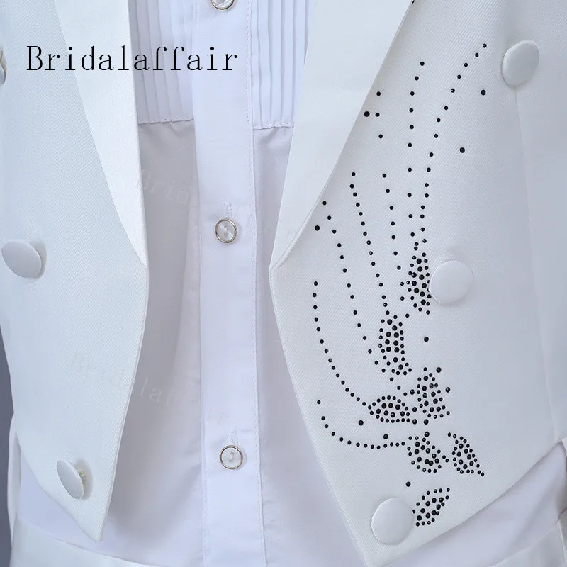 Bridalaffair смокинг для жениха, костюм, тиснение, мужские костюмы, приталенный костюм с острым отворотом, мужские свадебные костюмы для выпускного вечера, фрак