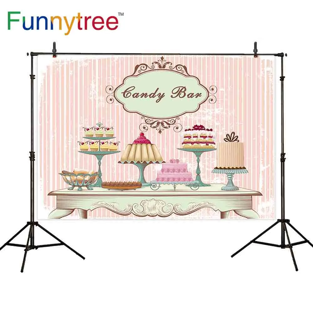 Funnytree backdrop for photo studio desert table stripes candy bar cakes party decor photography background photobooth prop | Электроника
