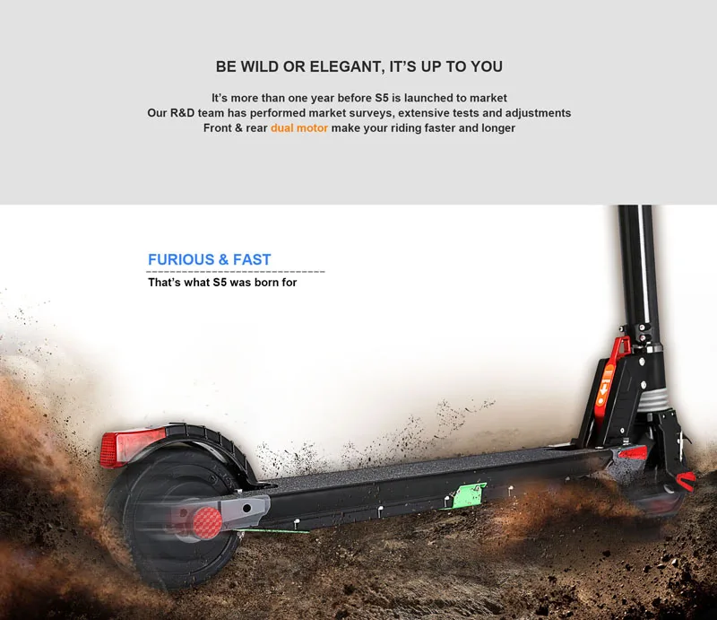 Best 2019 NEW Dual Motors Foldable S5 PRO Electric scooter Carbon Fiber scooters Skateboard Kick Scooter powerful electric bicycle 4