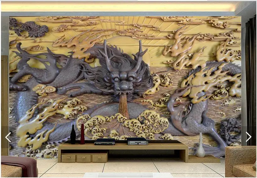

Customized 3d photo wallpaper 3d wall mural wallpaper Longteng shengshi wooden TV setting wall paper 3d living room wallpaper