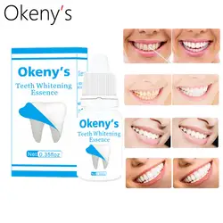 Okeny зубы Отбеливающее эфирное масло гигиена полости рта Очищающая сыворотка удаляет зубной налет Красители отбеливание зубов