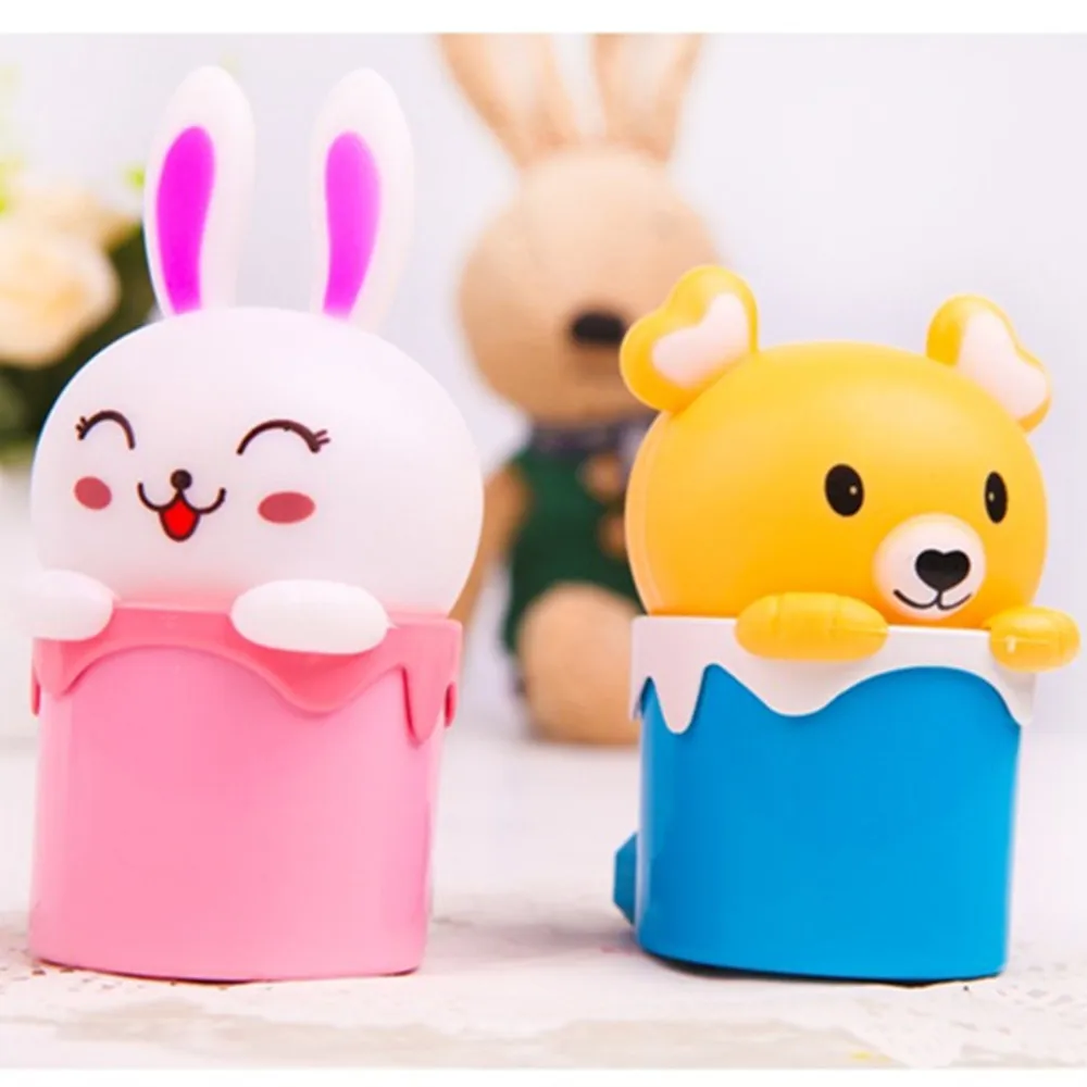 Light Sensor Control Bear LED Night Light 110V 220V Cartoon Mini Animal Bedroom Bedside Lamp for Children Kids Baby US EU Plug
