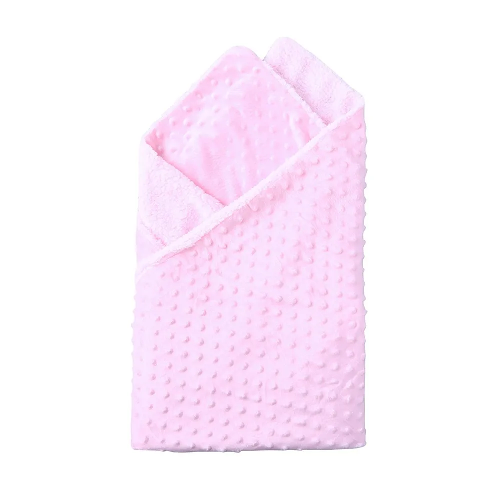 Спальный мешок для новорожденных, одеяло, теплый флисовый чехол для коляски, одеяло, Пеленальное постельное белье, спальные мешки для малышей - Цвет: Pink