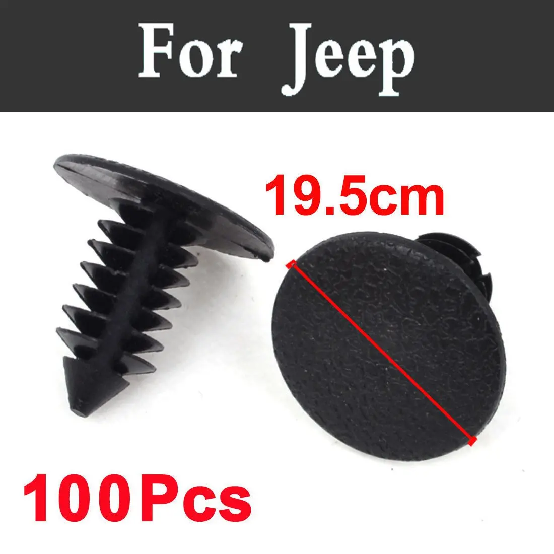 100pcs Nylon Plastic Car Styling Rivet Black Fastener Bumper Clips Push