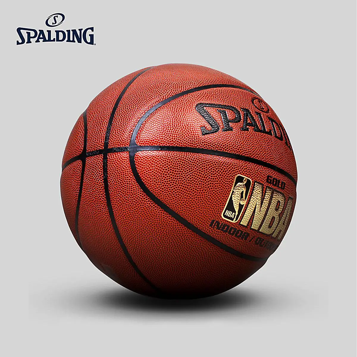 Spalding Nba, Золотой логотип, для помещений и улицы, баскетбольный мяч, Размер 7, Pumaterial, обучающий, мужской мяч для матча, 74-606y