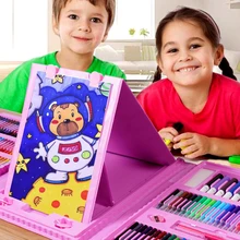 86 наборов детских акварельных ручек, цветных ручек, карандашей для рисования маслом, карандашей, цветных карандашей, гуаши, товары для рукоделия