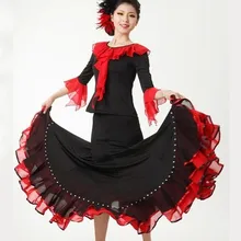 Бальное платье для танцев, большой размер, вальс и современный танцевальный костюм, танцевальный топ+ алмазная Расширительная юбка, одежда для тренировок#015