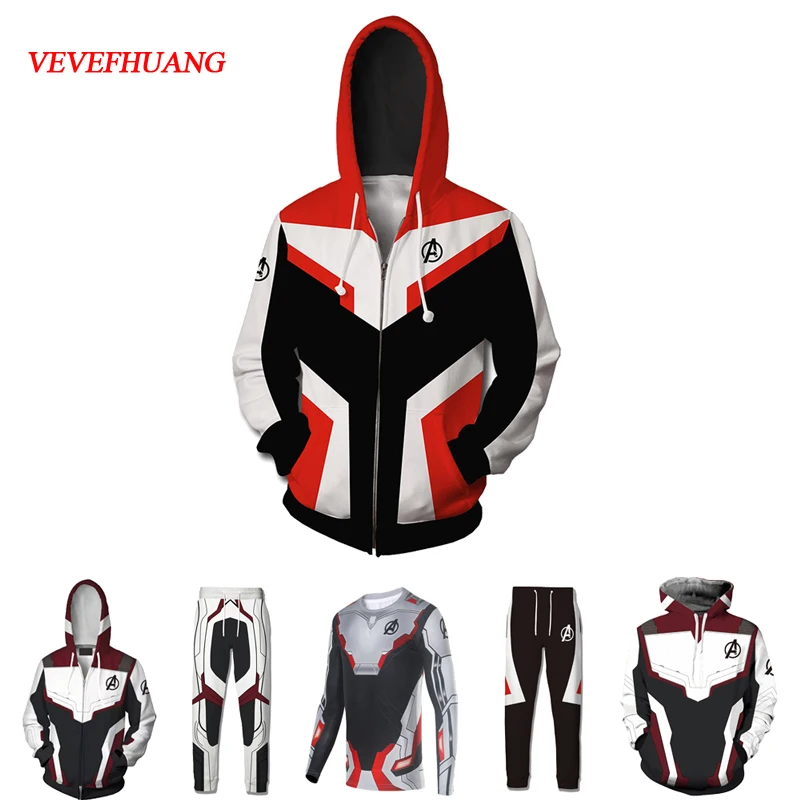 VEVEFHUANG Avengers Endgame Quantum Realm Sweatshirt Jacket Advanced Tech Hoodie Cosplay Costumes New Superhero Iron Man Suit