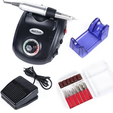 Черный электрический сверлильный станок для ногтей фреза для маникюра педикюра лак для ногтей 15 Вт пилка для ногтей бит аксессуары инструменты SA887