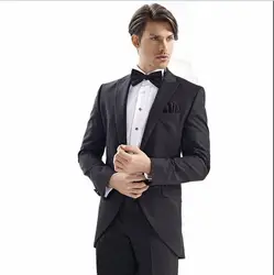 Лидер продаж Смокинги One Button мужские спортивные пиджаки женихов Для мужчин s Свадебная вечеринка костюмы (куртка + брюки + галстук) Нарядные
