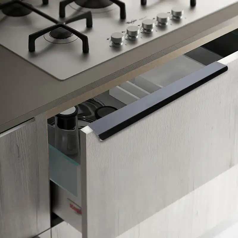 Drawer Dark Handle Modern Minimalist Invisible Handles Door Black