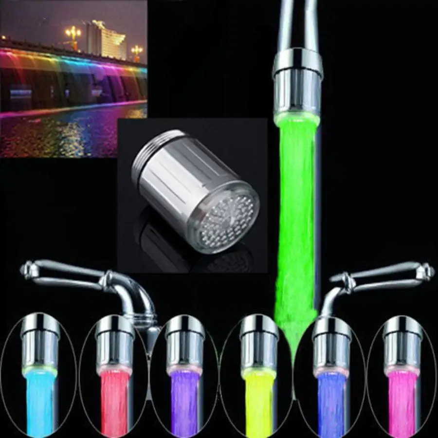 

2018 New 7 Colors & single color Changing Mini Kitchen Bathroom Accessories Glow with Light Water Tap