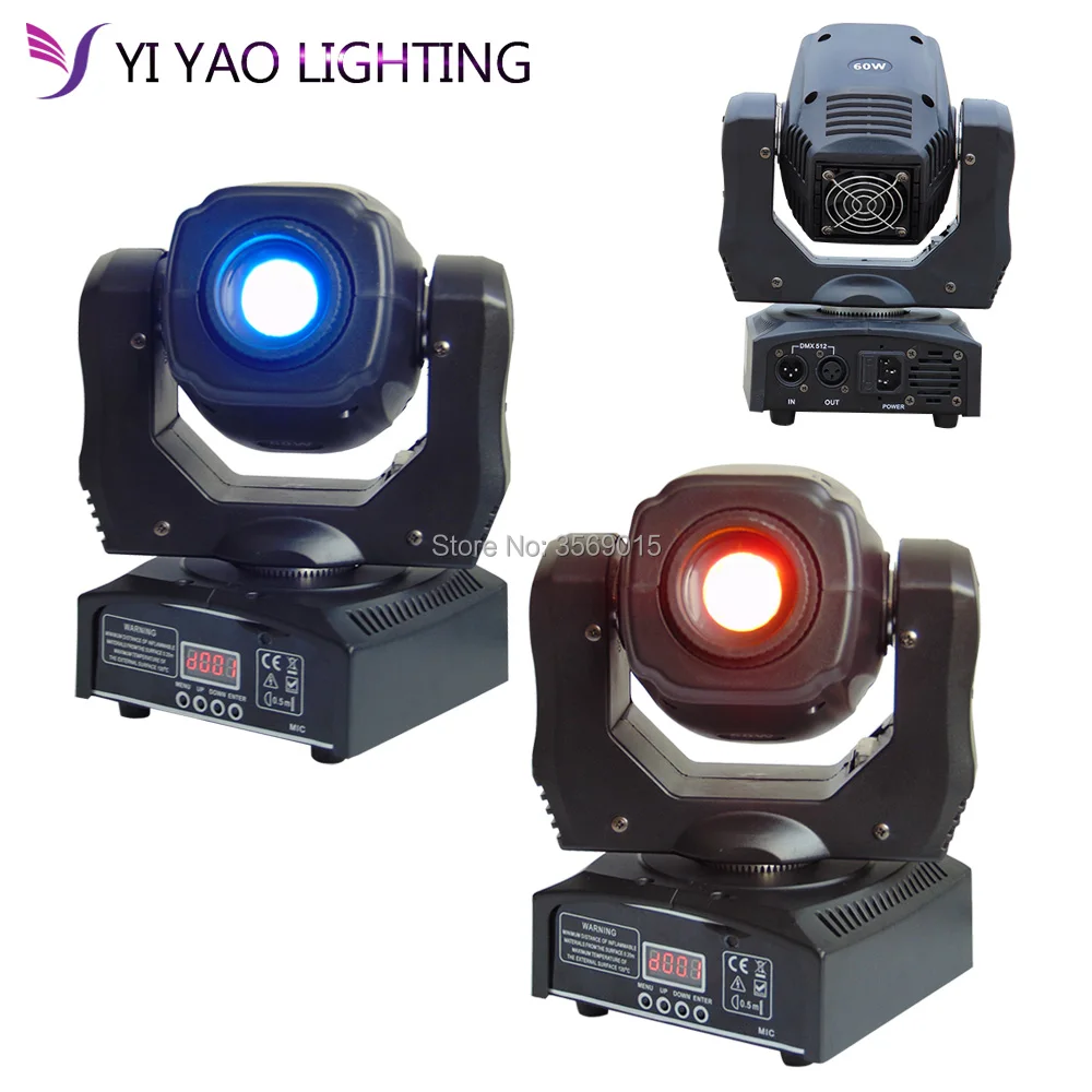 

Led moving head LED Inno Pocket Spot Mini Moving Head Light 60W DMX dj 7 gobos effect stage lights 2pcs/lot