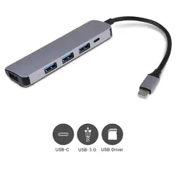 Компьютерная периферийная техника usb-хаб type C USB 3,0-4 порта Высокоскоростной USB 3,0 Muti концентратор адаптер для Macbook #25