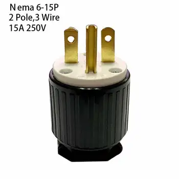 

US Nema 6-15P Anti-drop Industrial Equipment Groungding Locking Plug Connector plug with Power Cable Cord 15A 250V