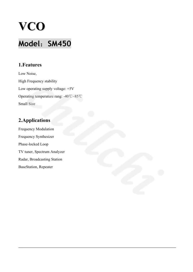 VCO генератор с регулятором напряжения SM450 400-470 МГц