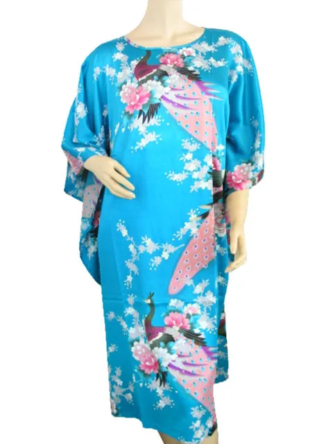 Модный брендовый халат, Женская нарисованная кафтан, ночные рубашки, халат, платье, пижама с павлином, кимоно