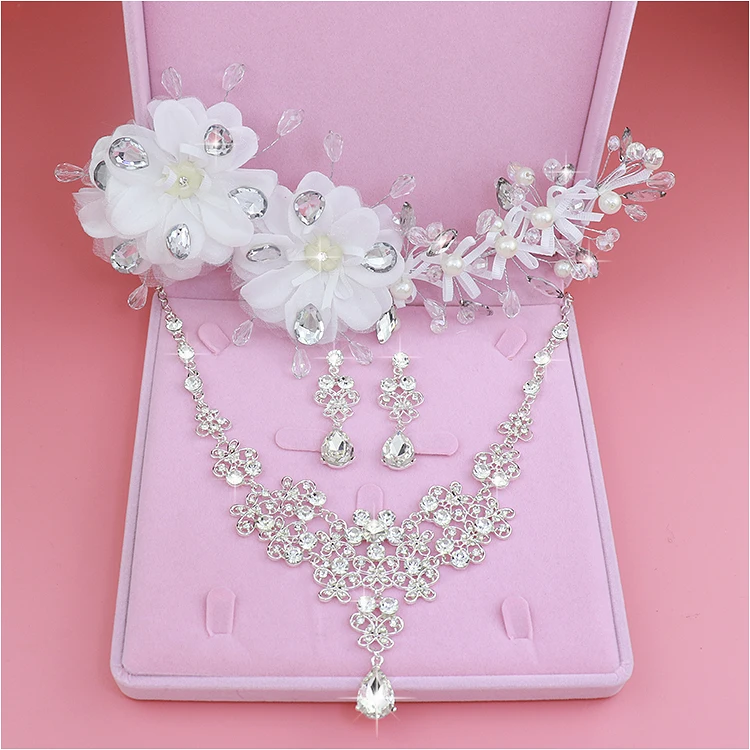 Luxo Cristal Conjuntos de Jóias de Casamento para Noivas Gargantilha Colar + Coroa Tiara + Brinco Conjuntos de Jóias para Bridals Acessórios Para o Cabelo (3)