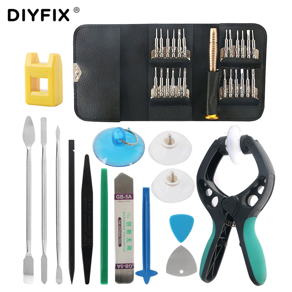 

DIYFIX 38 in 1 Mobile Phone Screen Opening Pliers Repair Tools Kit Screwdriver Pry Disassemble Tool Set for iPhone Samsung Sony