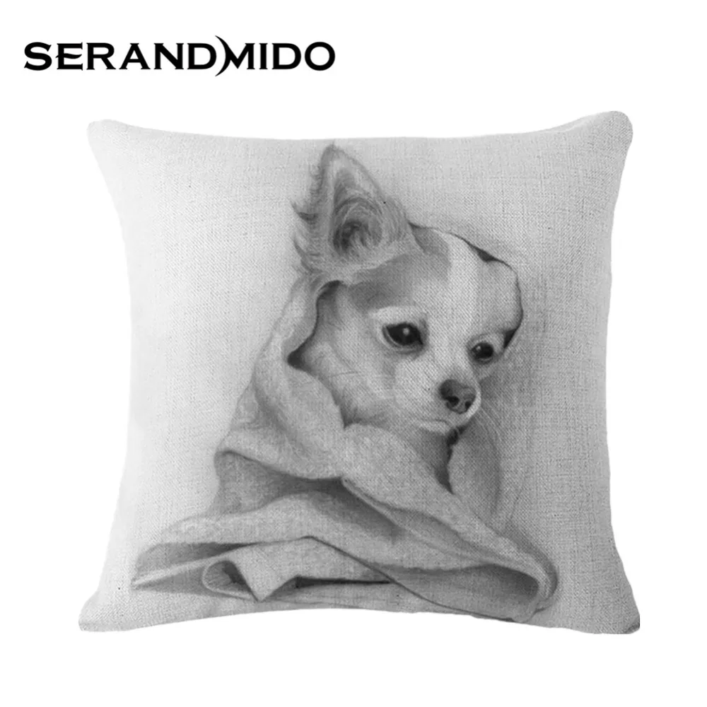 Sketsa Gambar Sarung Bantal Persegi Gaya Anjing Kartun Dicetak Sketsa Gambar Sarung Bantal Persegi Gaya Anjing Kartun Dicetak