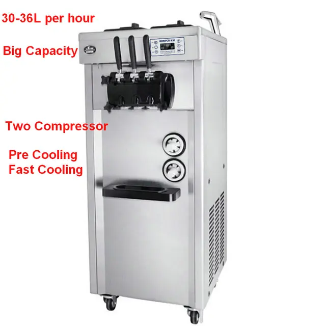 2 compressor commercial ice cream machine vertical auto soft ice cream