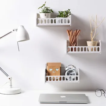 

OTHERHOUSE Living Room Wall Mounted Shelf White Display Storage Rack Bedroom Desktop Organizer Ornament Holder Home Decoration