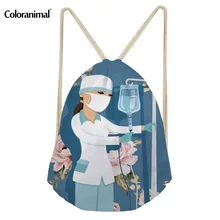 Цветная обувь для йоги с цветочным принтом для медсестры и врача рюкзак на веревках сумка для хранения мешков