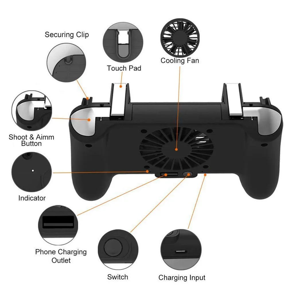 Игровой контроллер для мобильного телефона PUBG 4в1 геймпад для съемки и прицела триггер для телефона охлаждающий игровой адаптер для сотового телефона аксессуары