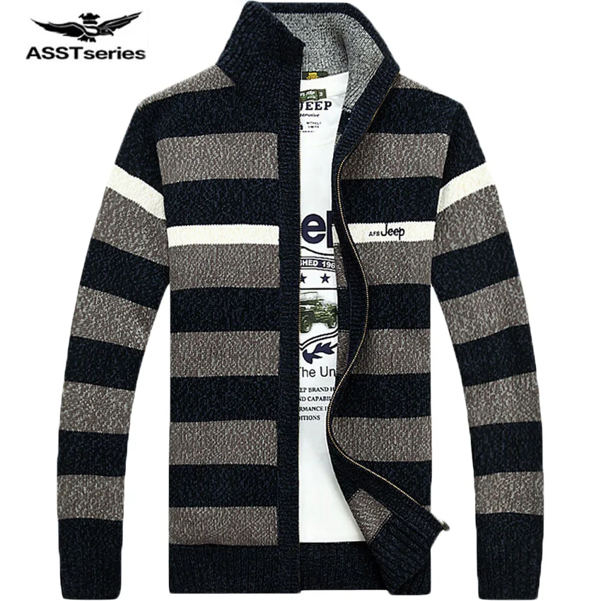 Buy free shipping striped sweater for men dress 2015 quality cardigans plus