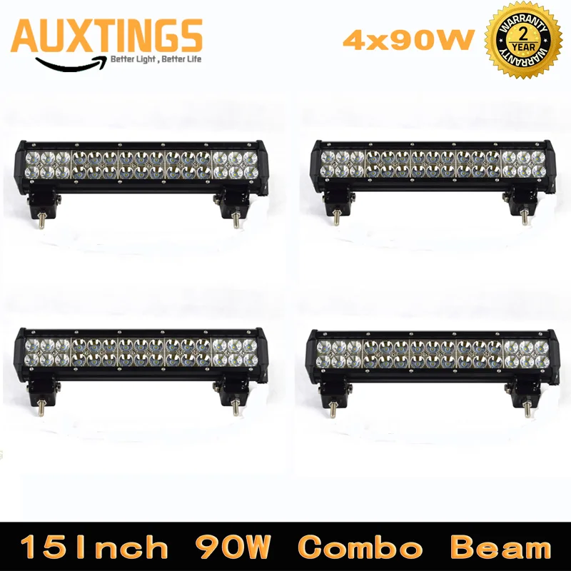 

4pcs 15" inch 90W LED Work Light Bar for Car Tractor Boat OffRoad Driving Lamp 4WD 4x4 Truck SUV ATV Combo Beam 12V 24v