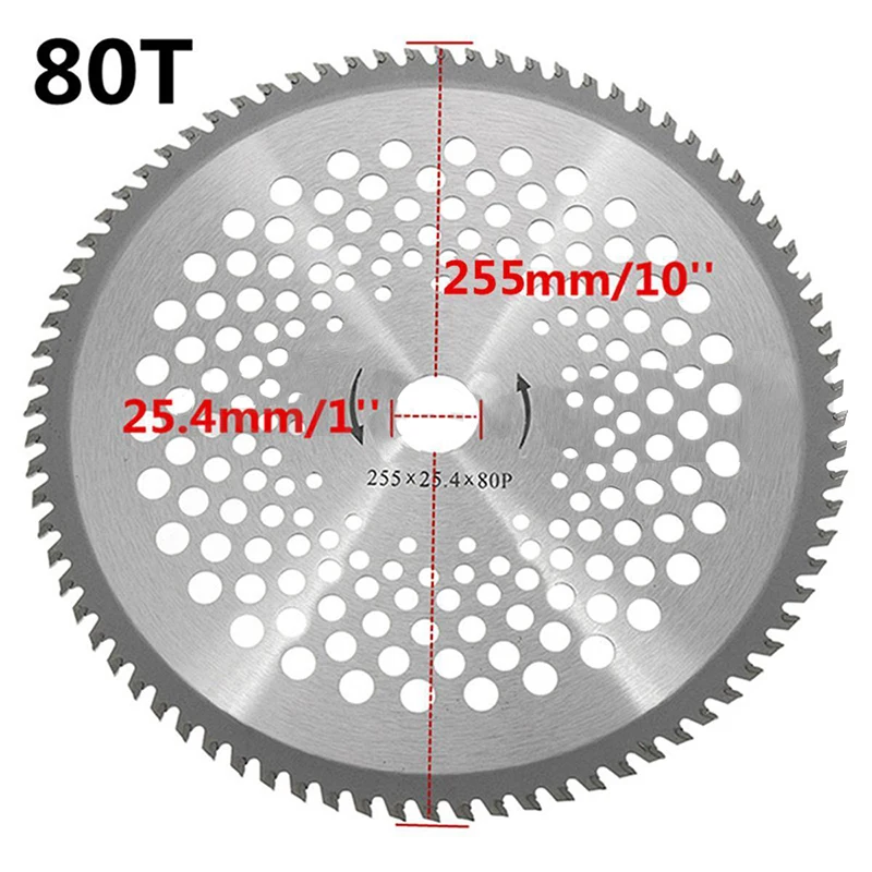 FINCEL 10 ''40 T/80 T зубчатый диск для резания Dia. 25,4 мм Карбид наконечник лезвия для мотокусторез триммер Запчасти для садовых инструментов